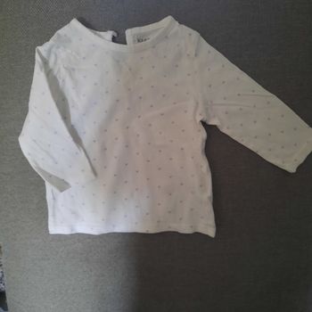 Tshirt manches longues  fille motif petit coeur