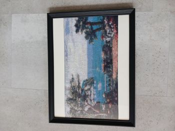 tableau point de croix 42 x 32 cm Neuf cadre noir