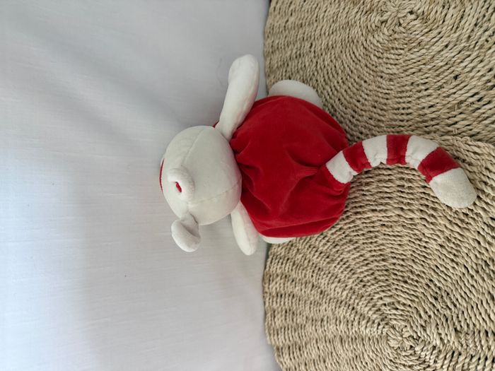Peluche Doudou Raton Laveur Rouge Et Blanc Elytis - photo numéro 3