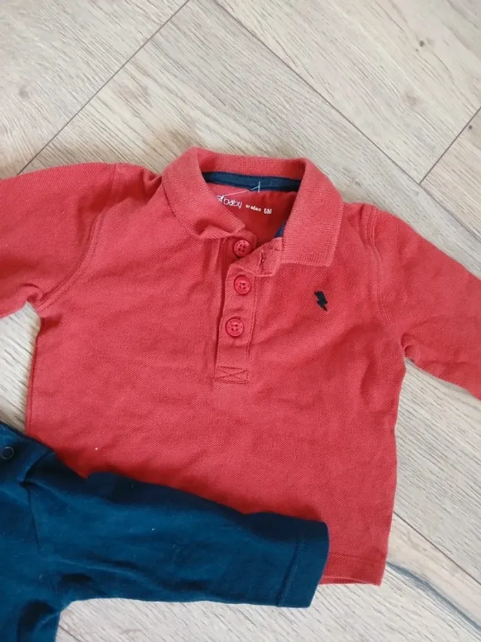 Lot de 2 tee shorts manches longues gémo 6 mois - photo numéro 2