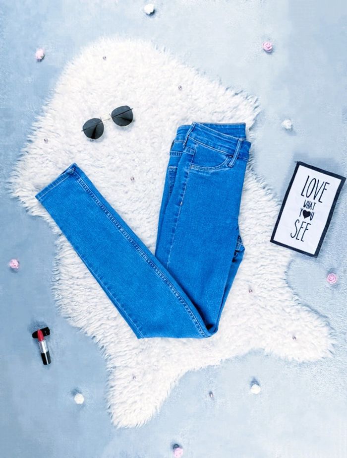 Jean slim taille haute bleu- T.XXS ou T.32 🖤