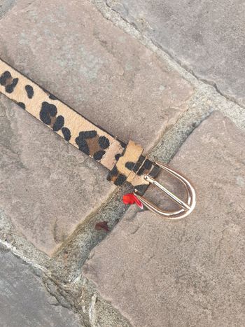 Ceinture fine motif léopard
