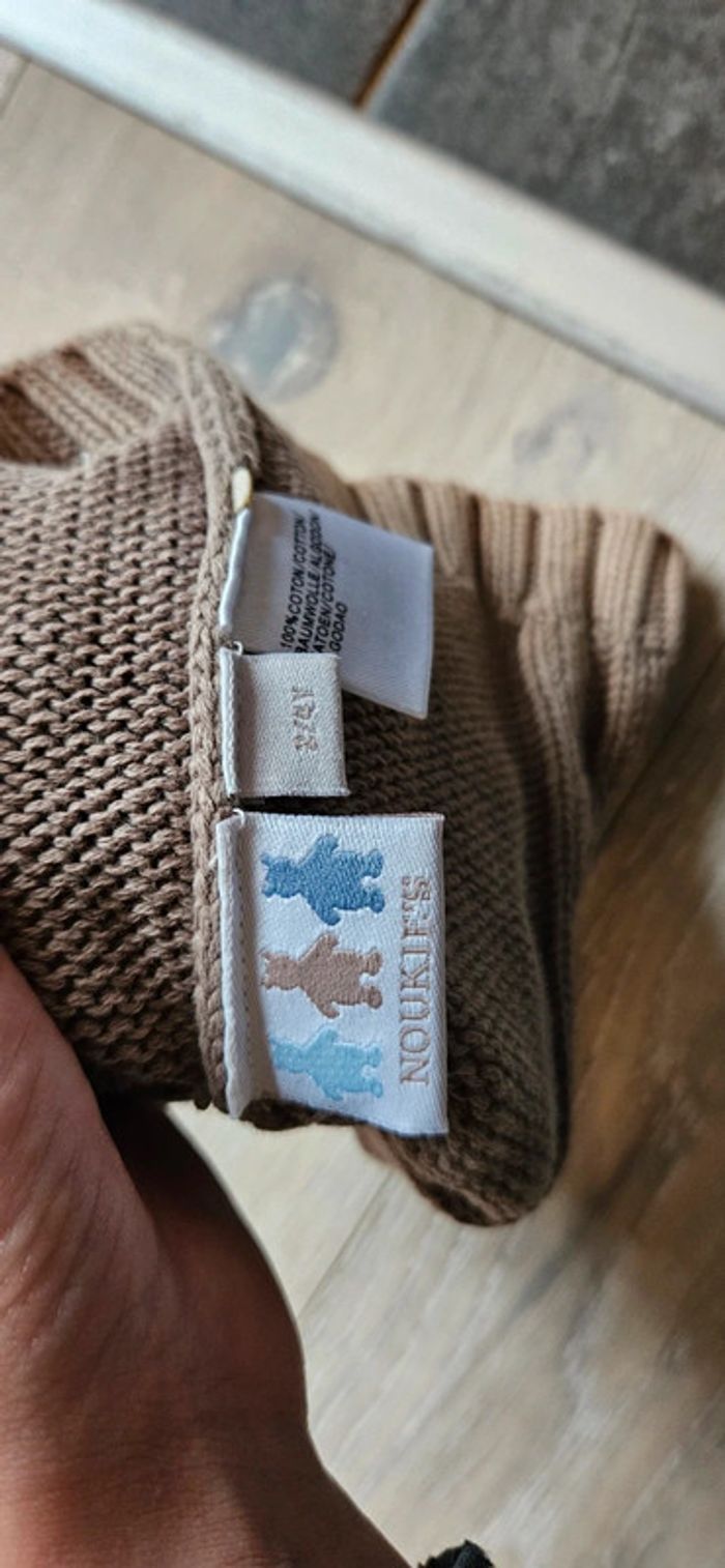 Bonnet en tricot beige foncé Noukie s, 2/4 ans, neuf sans étiquette - photo numéro 3