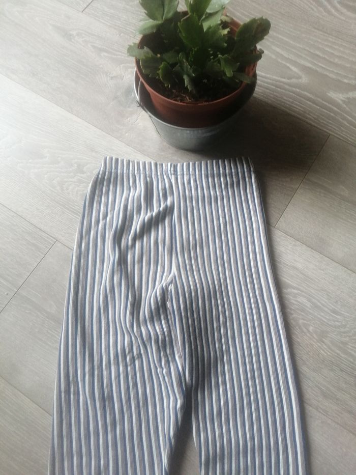 🌸Legging rayé beige bleu blanc Fabrication française Taille 8 ans "Vicidomini"Neuf 🌸 - photo numéro 2