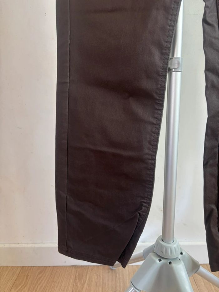 Pantalon coupe droite simili cuir calzedonia taille 38 marron - photo numéro 4