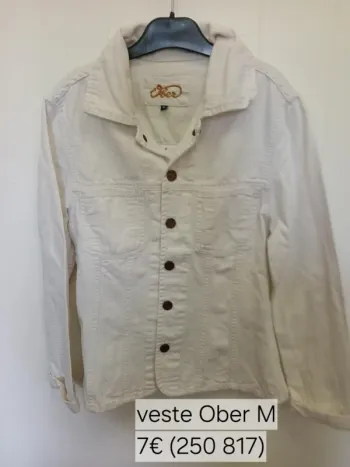 250817 veste en jeans crème femme M