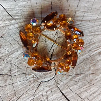 Broche art déco ronde