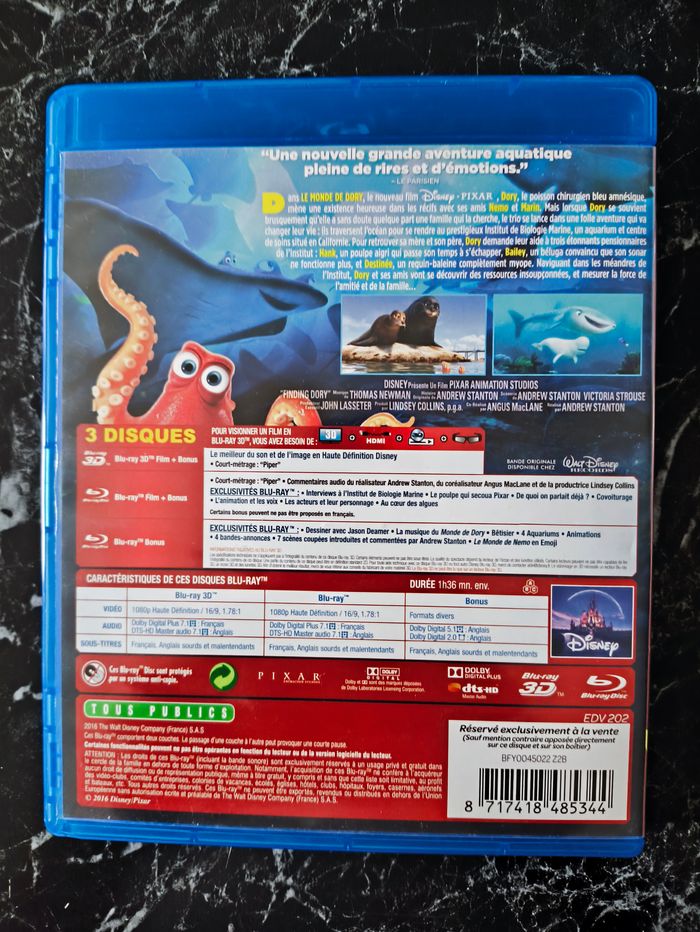 Le Monde de Dory 3D (n° 117) en Blu-ray - photo numéro 2