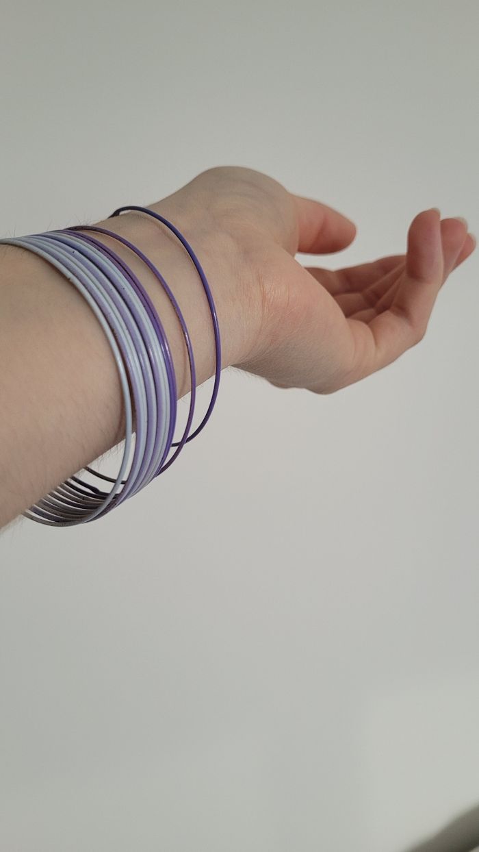 Bracelets rond anneaux bleutés