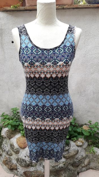 Robe tee-shirt marcel coton multicolore