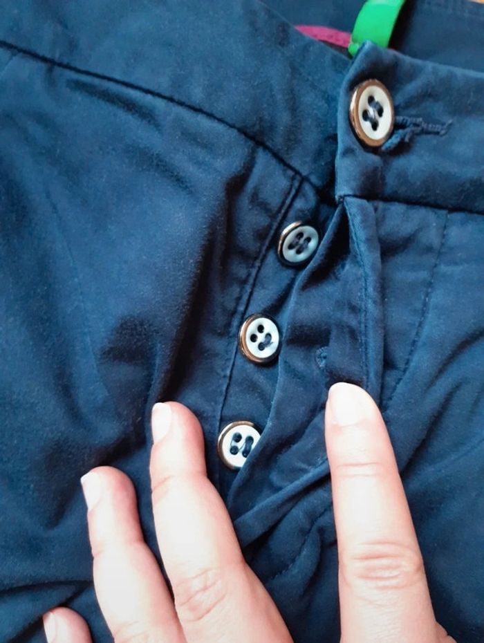 Pantalon bleu marine Benetton - photo numéro 3