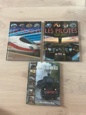 3 livres La grande imagerie Les trains et Les pilotes