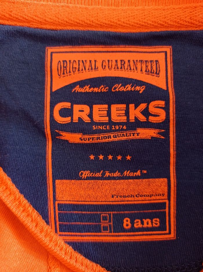 Pull manches longues couleur orange voir photos taille 8 ans marque . original .guaranteed .creeks - photo numéro 5
