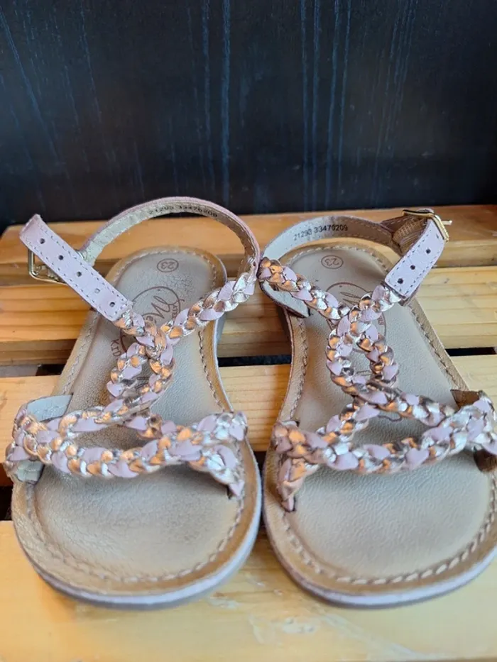 Sandales rose et dorée - photo numéro 3