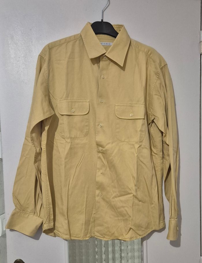 Chemise homme manches longues jaune cacharel taille 40cm - photo numéro 5