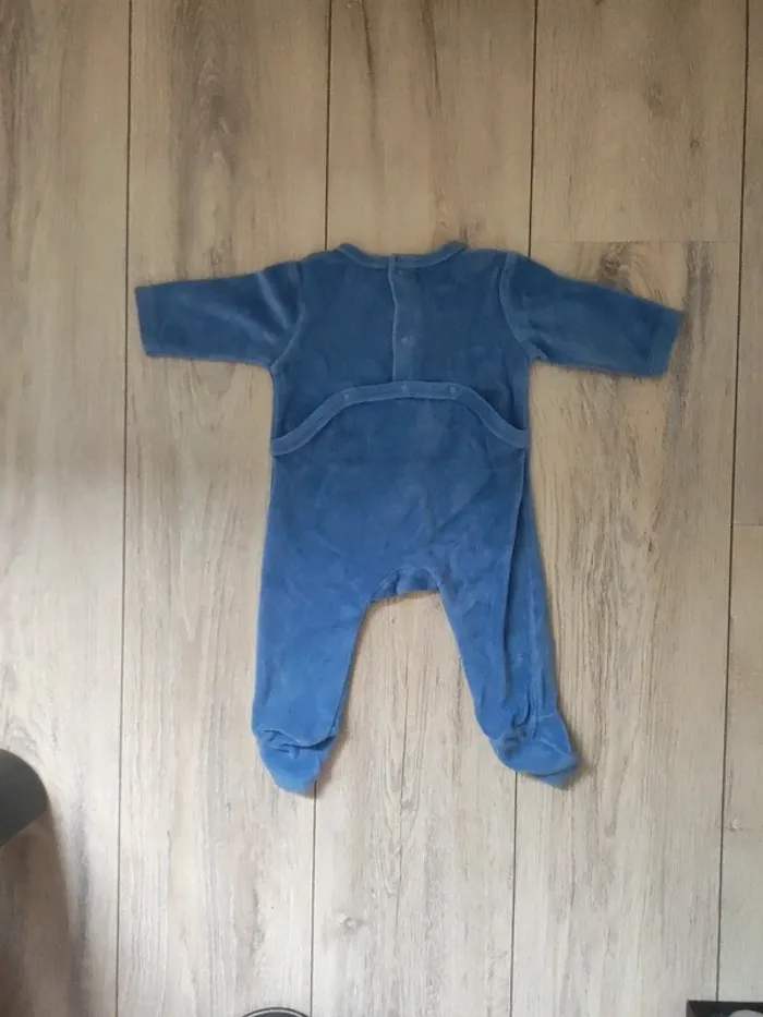 Pyjama velour bleu 3 mois - photo numéro 3