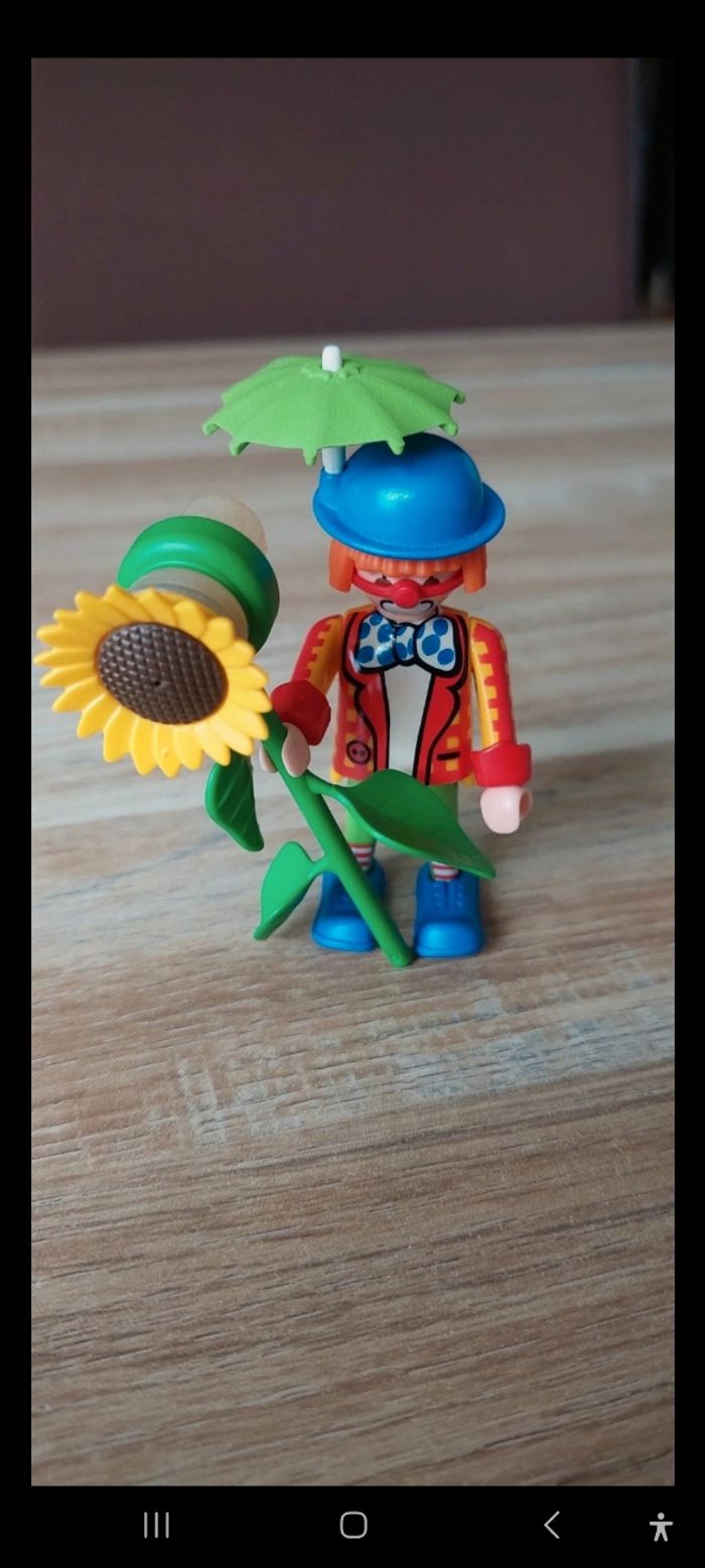 Clown et fleur lance eau playmobil