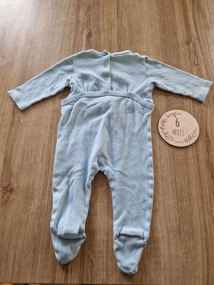 Pyjama bébé Tex 6 mois - Bleu clair avec motif poires - Très bon état - photo numéro 4