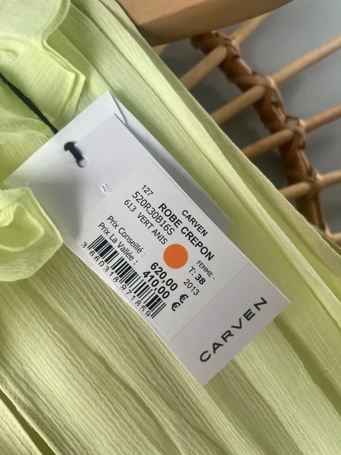 Magnifique robe été Carven modèle Crepon taille 38 neuve avec étiquette - photo numéro 6