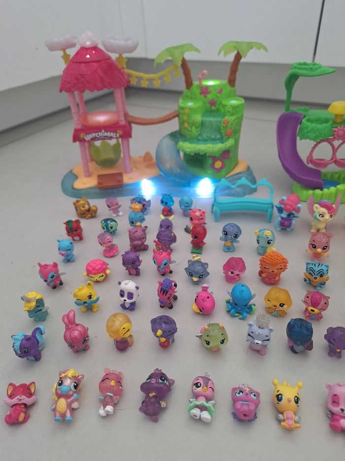 Lot 100 hatchimal figurines animaux + structures - photo numéro 3