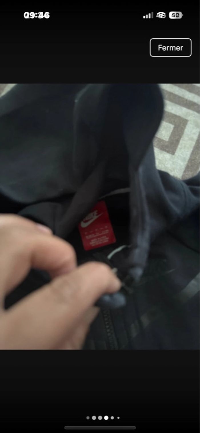 Veste jogging noir Nike taille 2/3 ans - photo numéro 4