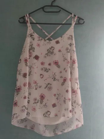 Chemisier à fleurs blanc
