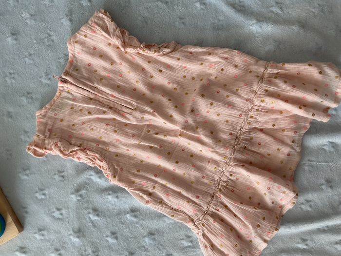 robe sans manches rose à pois dorés 6 mois tape à l'oeil - photo numéro 10