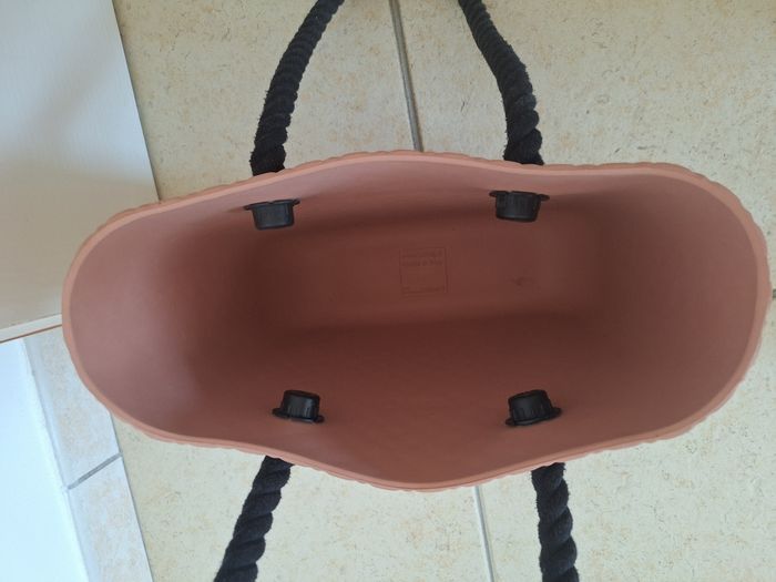 Sac O Bag rose clair avec anses cordes noires - photo numéro 5