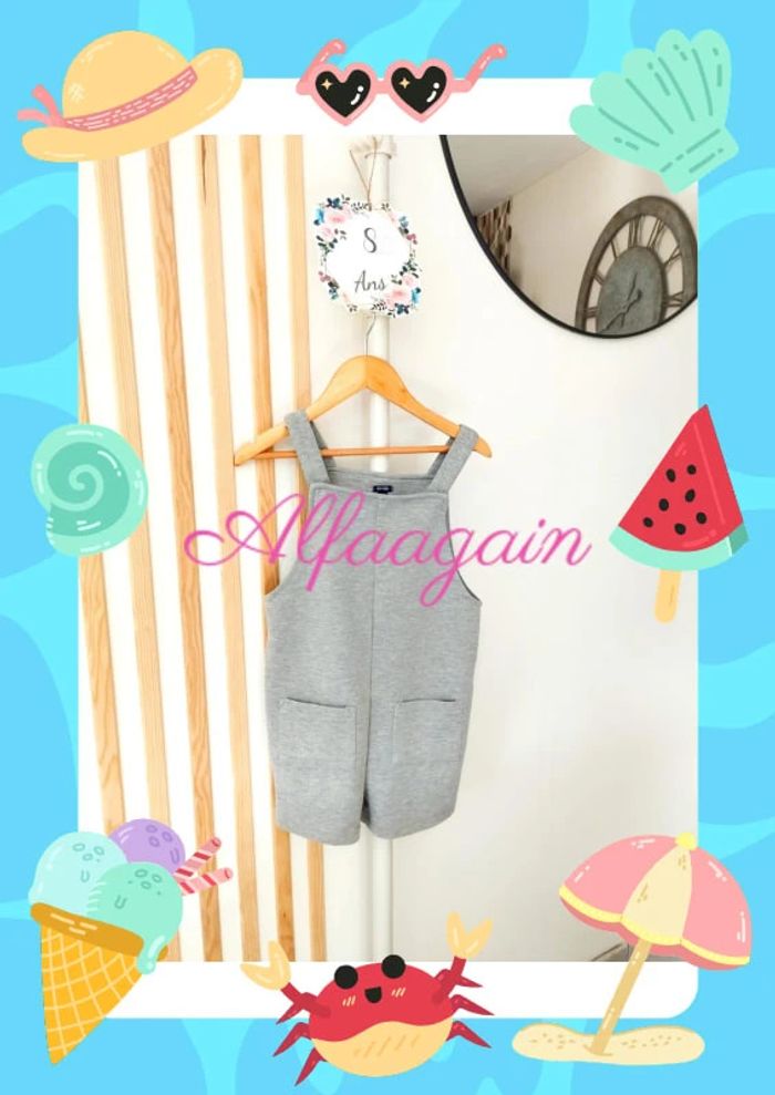 Salopette short confort grise 8ans