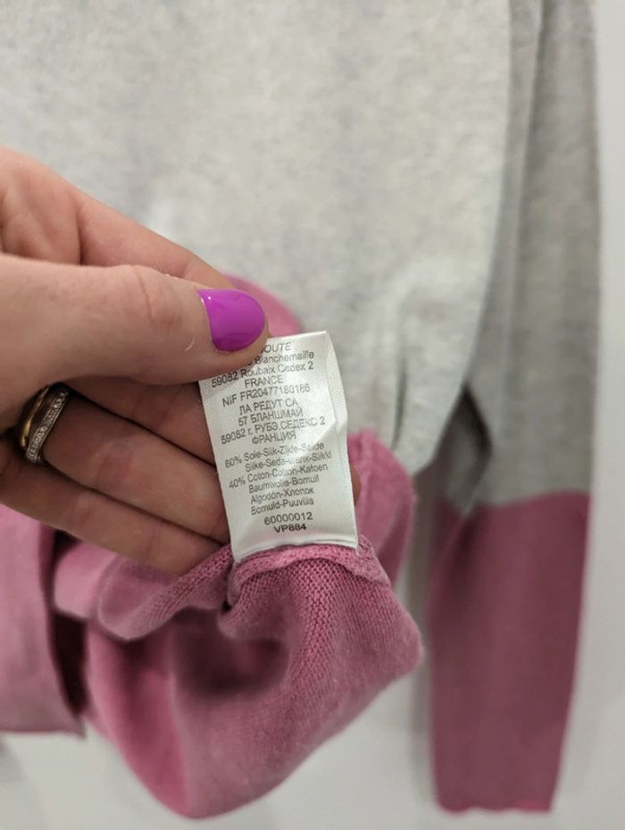 Pull rose et gris - photo numéro 3