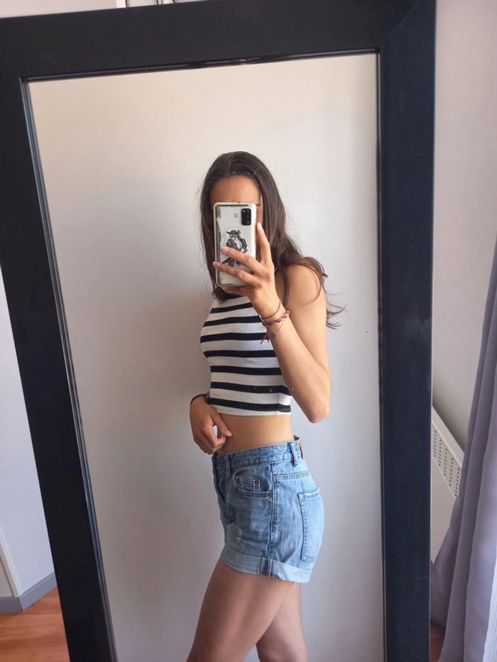 Short en jean taille 34 h&m - photo numéro 2