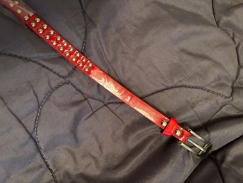 Ceinture rouge à clous