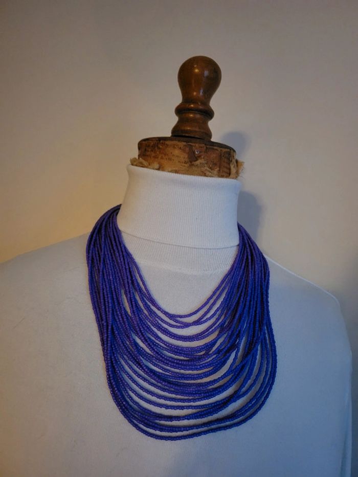 Collier multirangs vintage violet - photo numéro 6