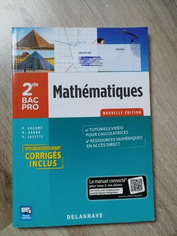 Mathématiques 2de BAC PRO, éd. Delagrave