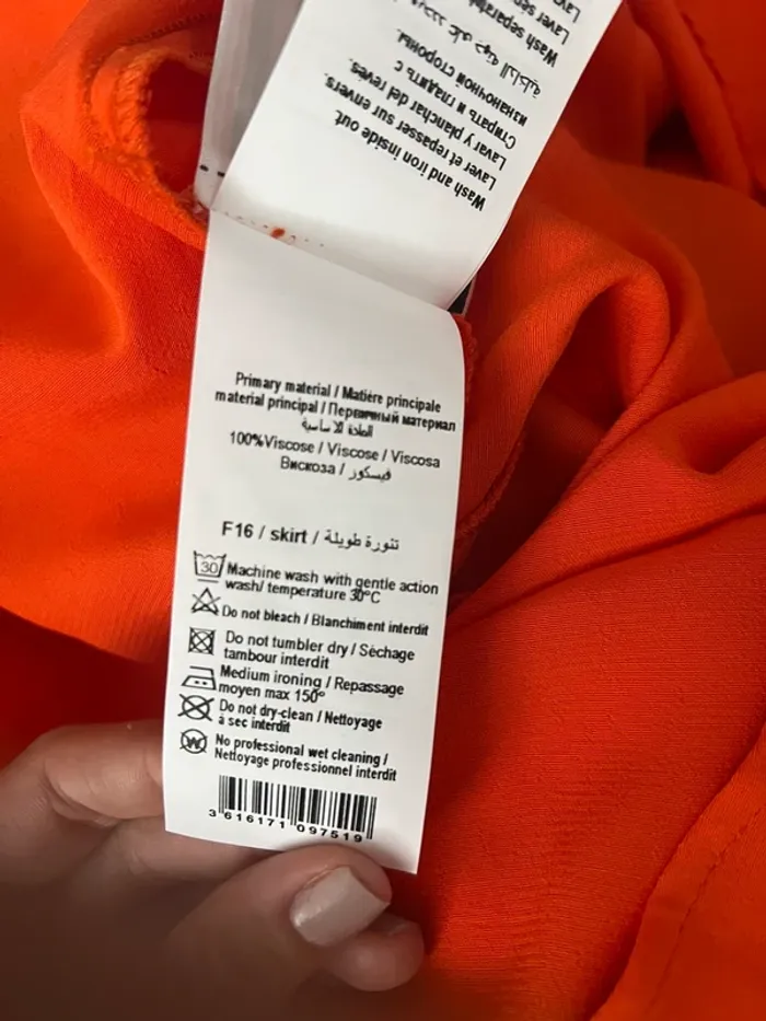 Jupe trapèze midi fluide orange Camaïeu - photo numéro 7