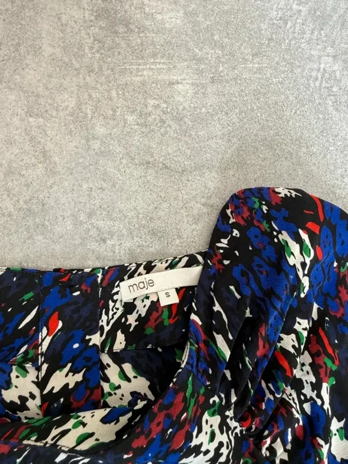 Blouse Maje courtes manches en soie taille S parfait état - photo numéro 6