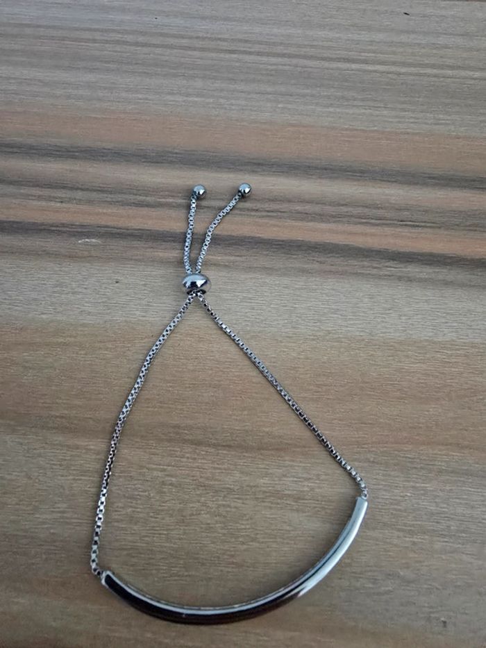 Bracelet demi ouvert argenté - photo numéro 3