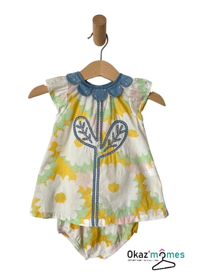 Ensemble d’été pastel robe fleur + bloomer - DPAM 3 mois (60cm)