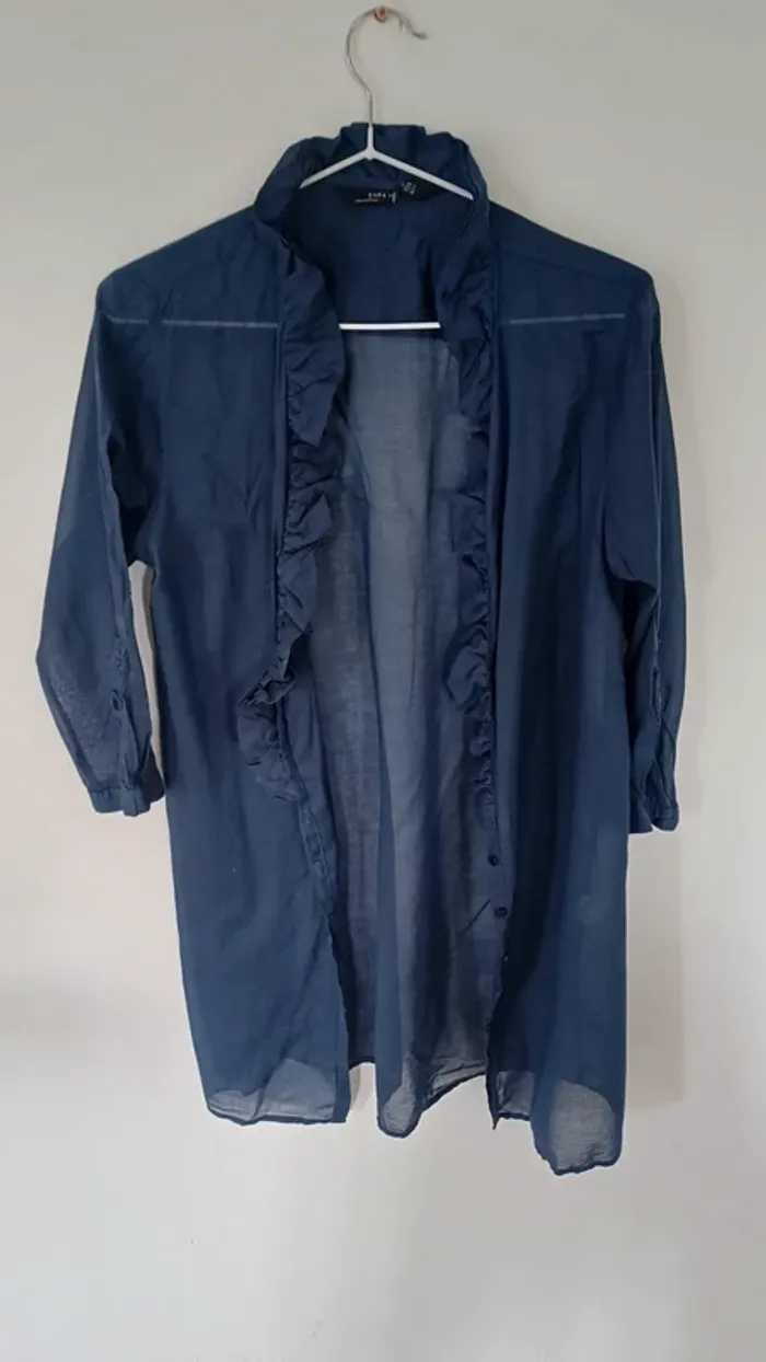 Blouse volante bleu marine