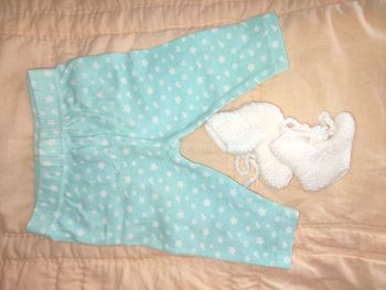 Legging + chausson tricoté main