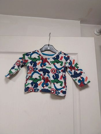 Tee-shirt manche longue 6.9 mois marvel