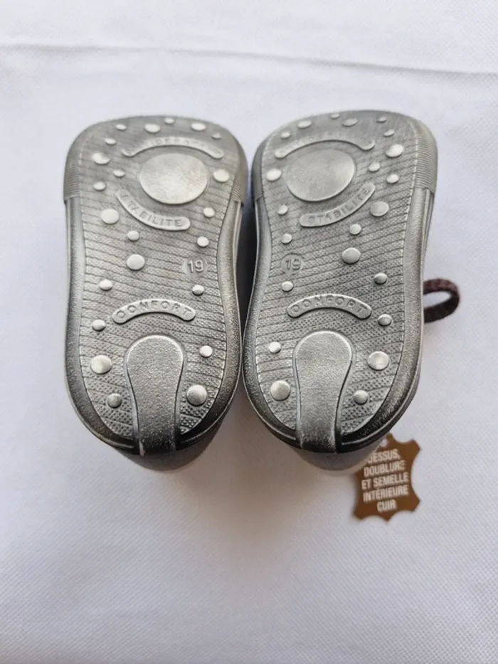 Chaussures garçon 19 Baby by Gémo Gris Beige Bordeaux - photo numéro 6