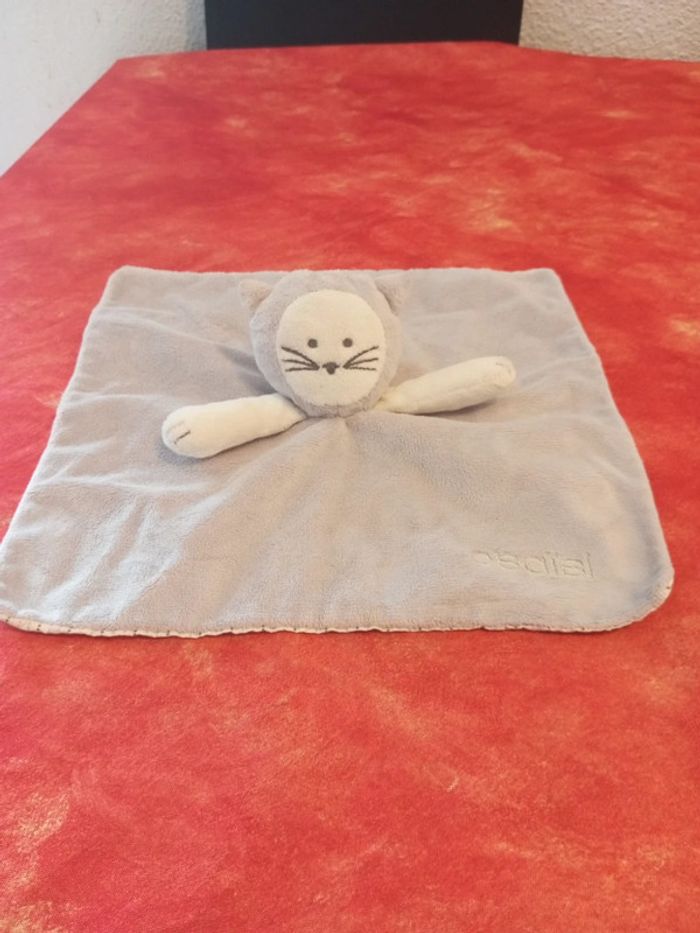 Doudou plat carré chat gris Obaïbi - photo numéro 2