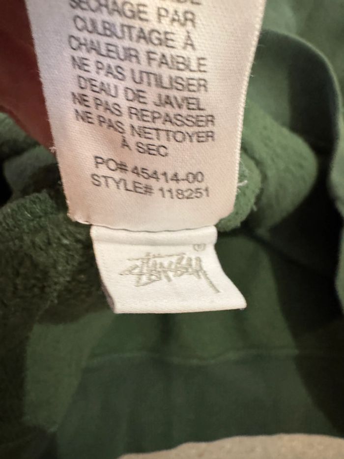 Sweat à capuche vert Stussy, bon état, taille L - photo numéro 8
