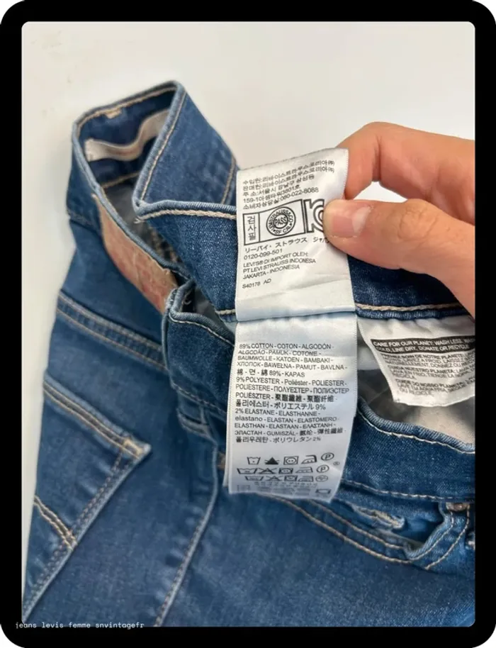 Jean Levi's Femme Slimming Skinny - Marine - Taille W27 L30 - Très Bon État - Léger Défaut - NJ391 - photo numéro 8