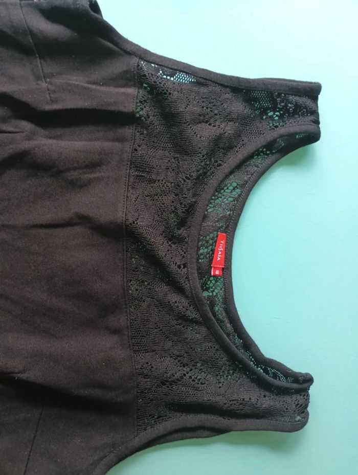 Robe courte noire femme taille 40 marque tissaia en excellent état - photo numéro 3