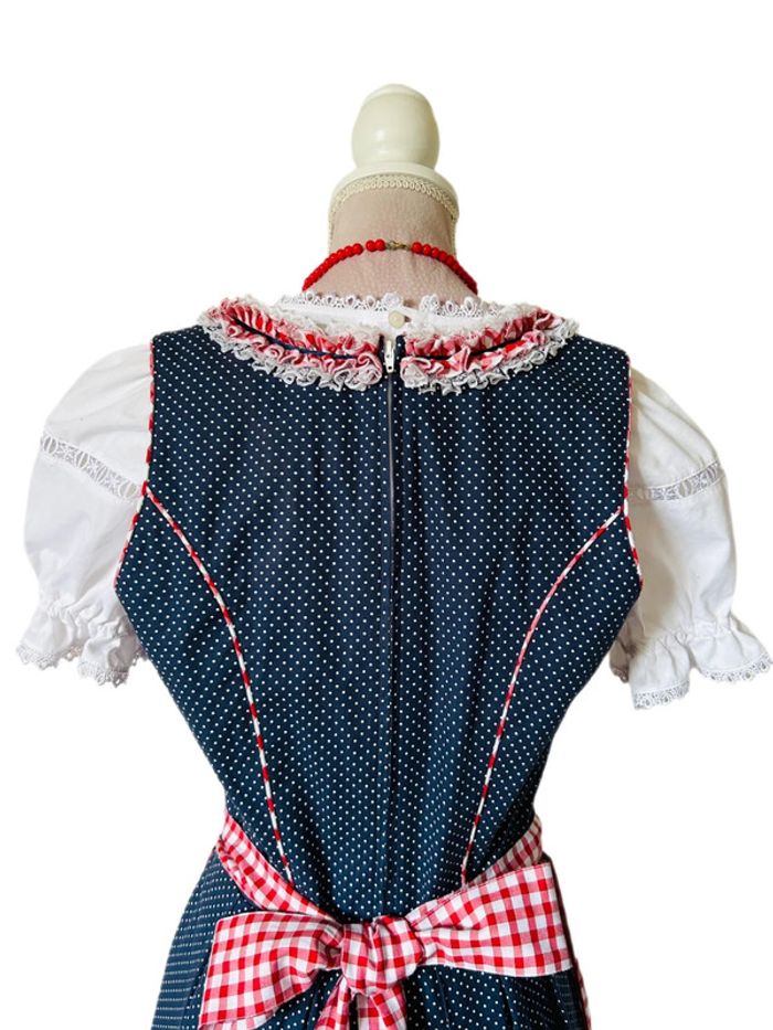 🌷🌿Magnifique robe traditionnelle autrichienne à pois Dirndl cottagecore Austrian polka dots dress🌷🌿 - photo numéro 10