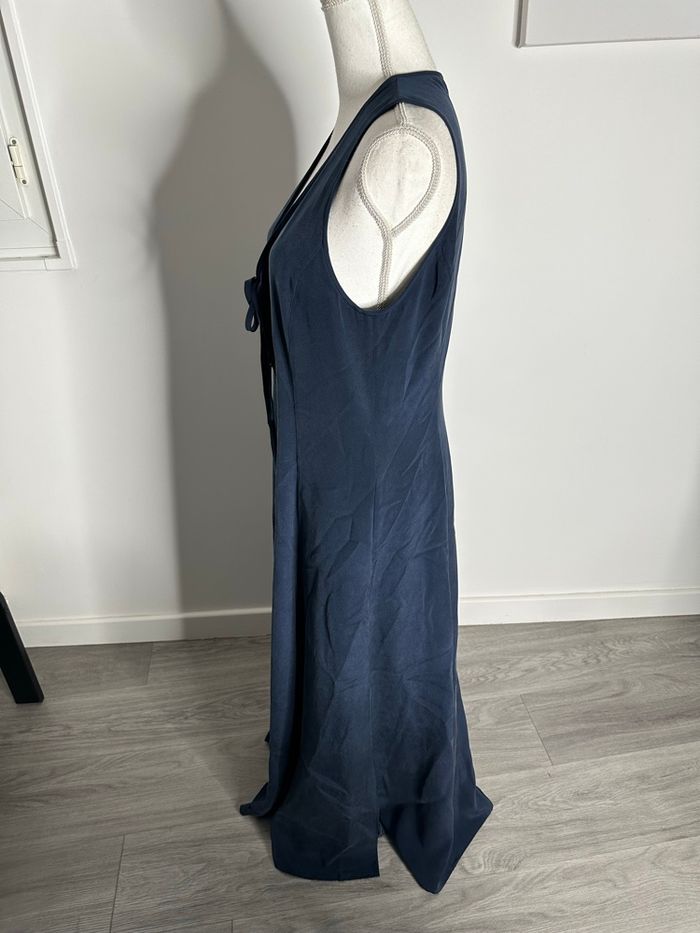 Robe longue oversize ouverte bleue marine Cerruti Vintage T40 L - photo numéro 4