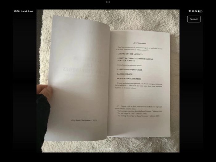 Livre accueillir les extra-terrestres ils ont créé l’humanité en laboratoire Raël - photo numéro 4