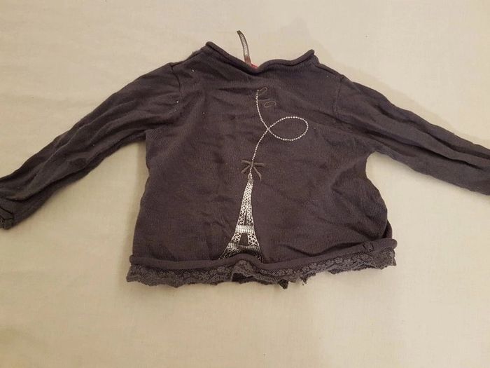 Gilet gris Tour Eiffel fille 6 mois - photo numéro 3